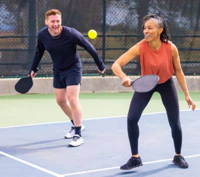 pickleball players happy face