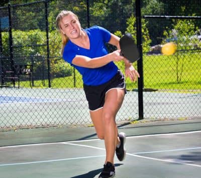 pickleball player women happy face