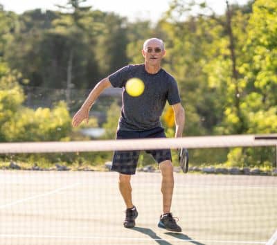 playing pickleball